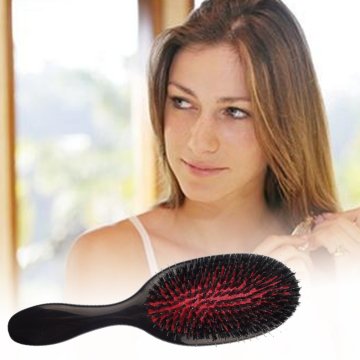 Oval Boar Bristle Nylon Hair Comb Mini Anti-static Head Scalp Massage Comb Hairbrush Salon Hair Brush Styling Tool