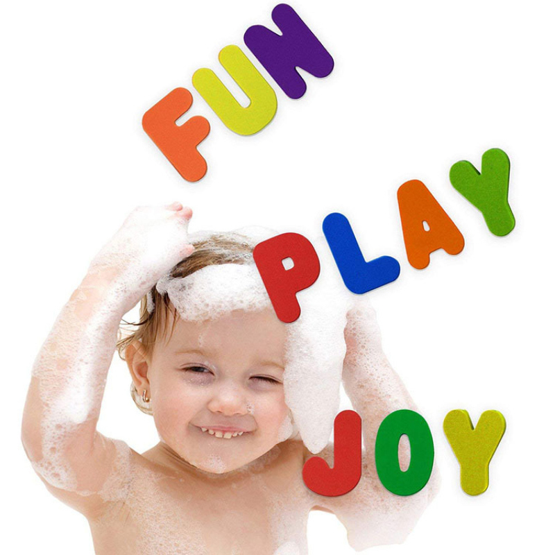 36PCS Alphanumeric Letter Puzzle Bath Toys Soft EVA Baby Kids Bathroom Water Toys Early Educational Bathing Toy Puzzle DIY Toy