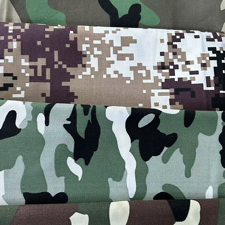 Blue camouflage fabric