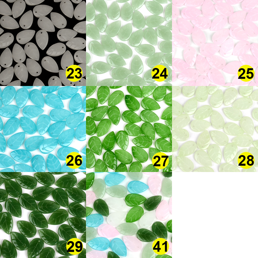 Retro Leaf Shape Crystal Czech Glass Beads Lampwork Beads for Jewelry Making DIY Earring Hair Ornaments Materials Bijoux