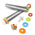 Adjustable Stainless Steel Rolling Pins 4 Removable Thickness Rings Pastry Mat for Dough Pizza Pastry Pie Cookies Bakeware Tool