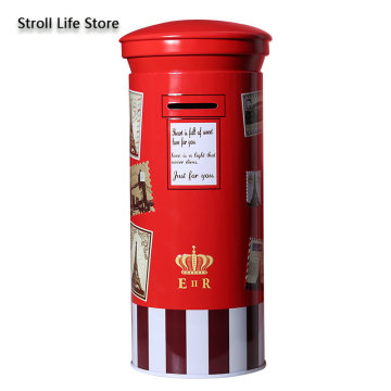 Creative Red Mailbox Money Boxes Saving Pot Girl Cartoon Children's Piggy Bank for Paper Money cash coin box spaarpot gift FP084