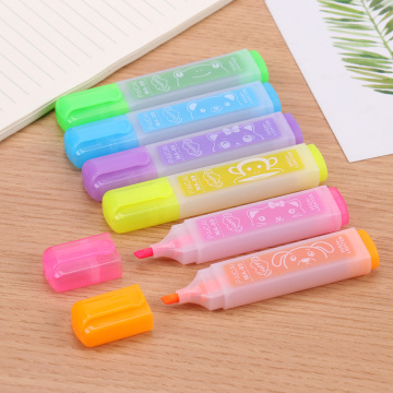 6 Color Highlighters Paragraph Candy Color Large Capacity Neon Pen Marker Pen Rainbow Pens 6PCS/lot