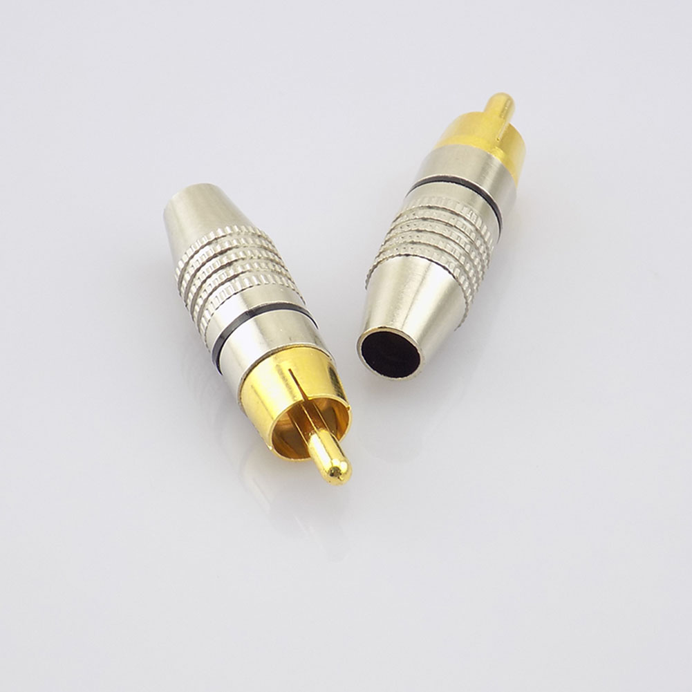 5pcs/10pcs RCA Male Plug to cabling Connector Adapter Audio Video Cable CCTV camera Non Solder Gold Plated Accessories