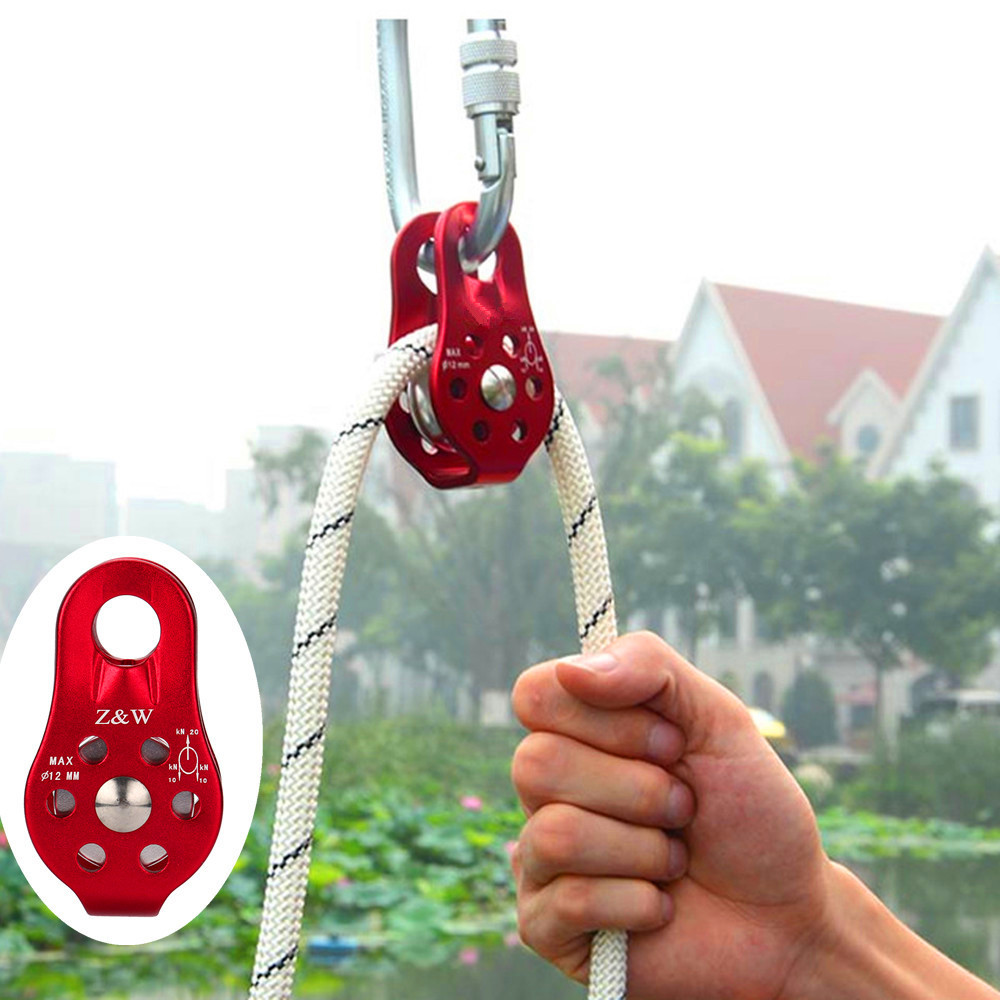 1PCS Single Fixed Pulley Rope Pulley Mountaineering Rope Climbing Rappelling Survival Equipment Essential tools for outdoor