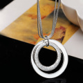 DOTEFFIL 925 Sterling Silver 18-Inch Snake Chain O-Shaped Frosted Pendant Necklace For Women Fashion Wedding Party Charm Jewelry