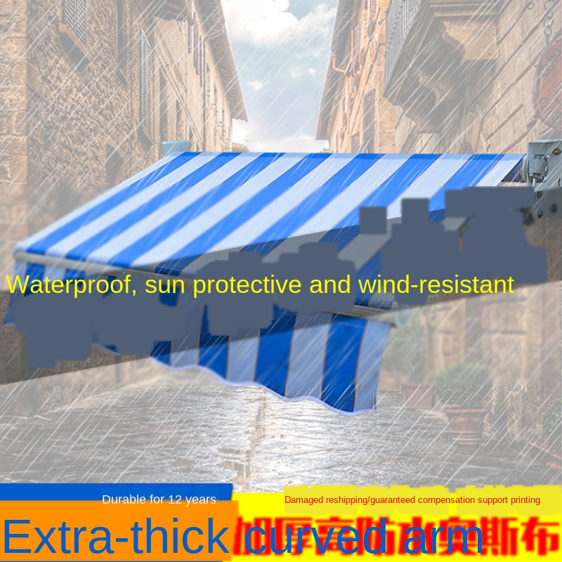 4*2.5m Manual retractable canopy Waterproof awning Outdoor Gazebos Telescopic sheds