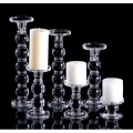 gorgeous crystal pillar tall glass candle holders