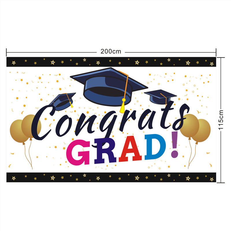 Class 2020 Graduation Party Decoration Background Doctorial Hat Champagnes Banner Decoration Backdrop Curtains Backdrop Stand