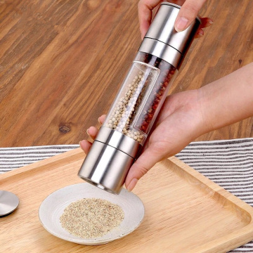 Pepper Grinder 2 In 1 Stainless Steel Manual Salt Pepper Mill Grinder Seasoning Grinding For Cooking Restaurants Kitchen Gadgets