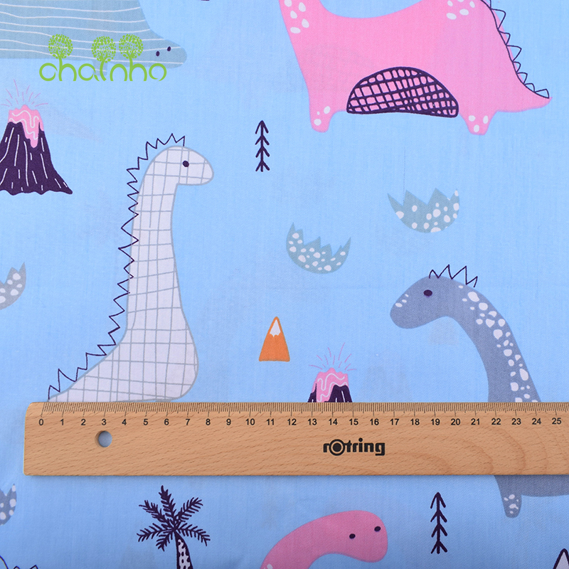 Chainho,14 Design Dinosaur Series,Printed Twill Cotton Fabric,Patchwork Clothes For DIY Sewing&Quilting Baby&Children's Material