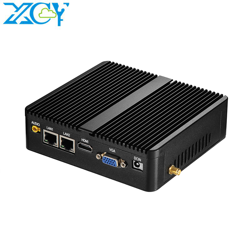 Mini PC Celeron J1900 Quad-Core Dual LAN 2*COM Fanless Mini Computer Celeron N2830 J1800 Windows 10 NetTop 300M WIFI HDMI VGA