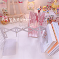 Creative Pink Retractable Bookshelf Metal Foldable Bookcase Student Book Stand Office Desktop Organizer Home Decorative Shelving
