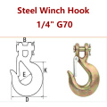 1/4" G70 Steel Clevis Winch Hook Recovery 4x4 4WD Off Road, Heavy Duty Chain Hook,Slip Hook Zinc Plated Alloy Steel