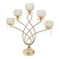 Crystal Candle Holders,5 Arms Candelabras Decorative Centerpieces for Coffee Table Living Room Table Decorative Centerpieces