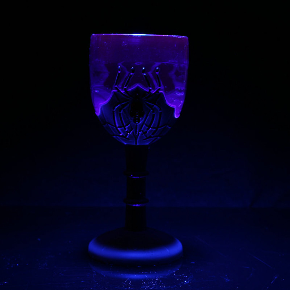 Spider Pokal Halloween LED Luminous Skull Cup Goblet Horror Dress Costume Accessory Bar Highball Glass Wine Verre Standing Cup