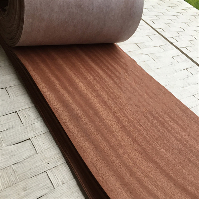 Natural Genuine Wood Veneer Sliced Sapele 0.2MM Veneers Furniture Edge Banding 26*250cm(W*L)