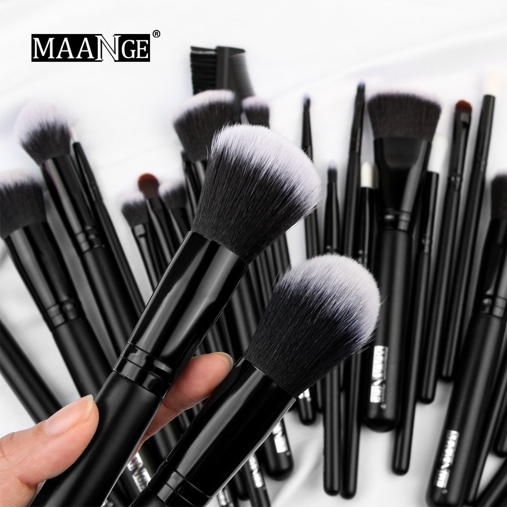 MAANGE 10/27 PCS Pro Makeup Brushes Set Powder Soft Synthetic Hair Foundation Eye Shadow Brushes for Makeup Cosmetic Tools Kit