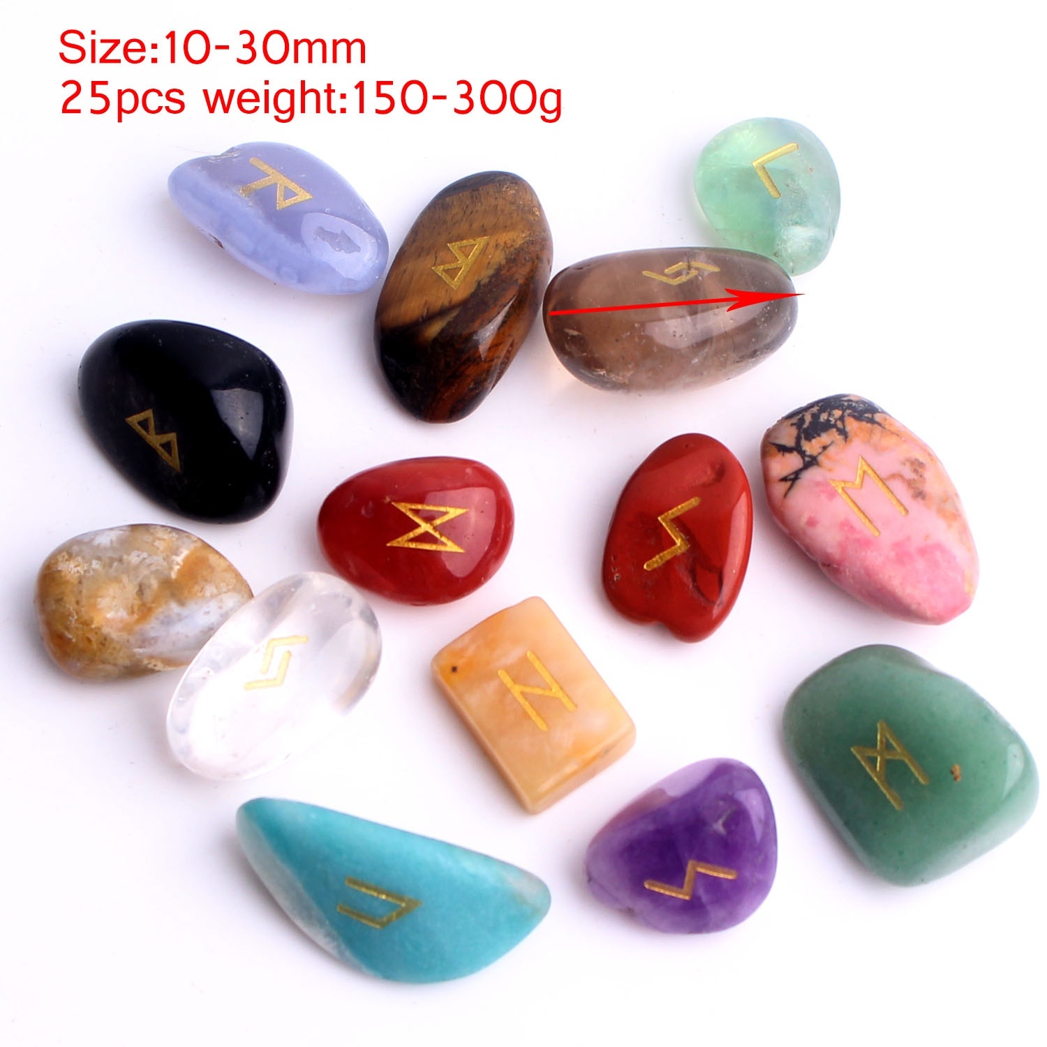 25Pcs Freedom Natural Amethyst Crystal Runes Stones Irregular Divination Agate Rune Fortune-telling Reiki Healing Gift Decor