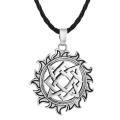 QIAMNI Retro Alatyr Star Slavic Amulet Necklace Rope Chain Svarog Square Pendant Norse Talisman Pagan Necklace Viking Jewelry