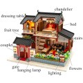 diy big Chinese retro doll house wooden doll houses bedroom miniature villa dollhouse kast furniture kit jugetes para ninos