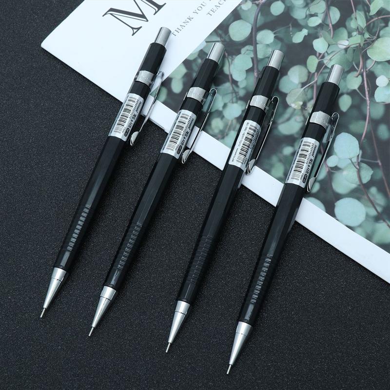 4pcs Mechanical Pencil HB Lead Refill Break Resistant Propelling Pencil Core Replacement Pencil Leads School Supplies (Black)