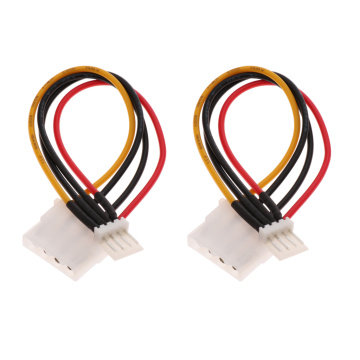 2Pcs 4Pin Floppy Drive Male to 4Pin Female Power Extension Cable Adapter