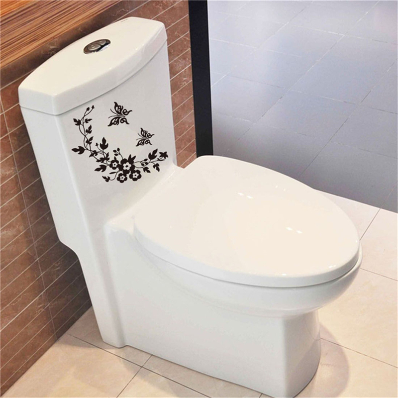 Funny Novelty Butterfly&Flower Toilet Seat/Sticker/Decal Fashion 3D Wall Stikcers On The Wall Home Decoration