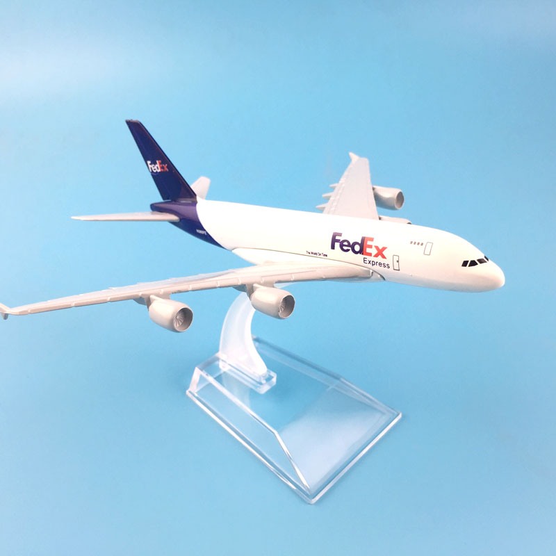 A380 FEDEX EXPRESS Airline MODEL PLANE AIRCRAFT Kids Toys 16CM Alloy Metal Model Plane W Stand Aircraft Toys Birthday Gift