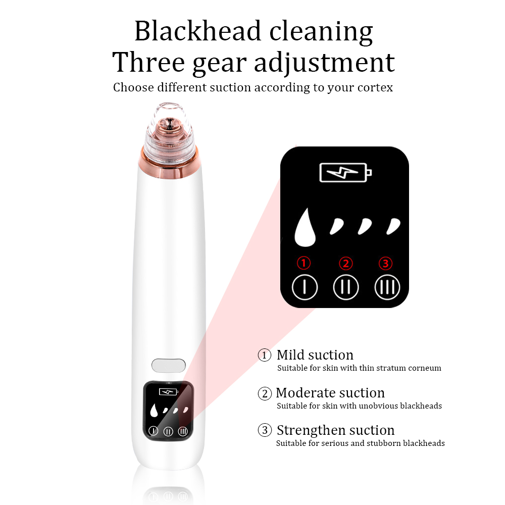 Hot Compress Pore Cleaner Blackhead Remover Vacuum Face Skin Care Black Heads Acne Pimple Black Dot Removal Suction Women Beauty