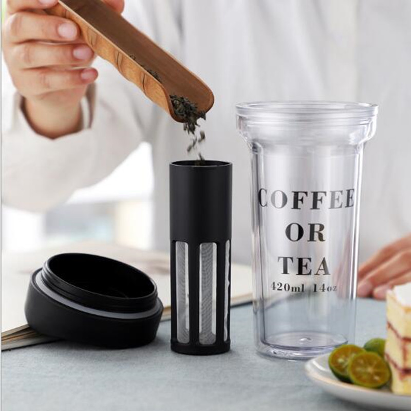 Cold Brew Coffee Maker Travel Bottle Coffee Mug Tumbler Cup with Filter Infuser Hand Drip Ice Drip Iced Dutch Coffee Pot Dripper