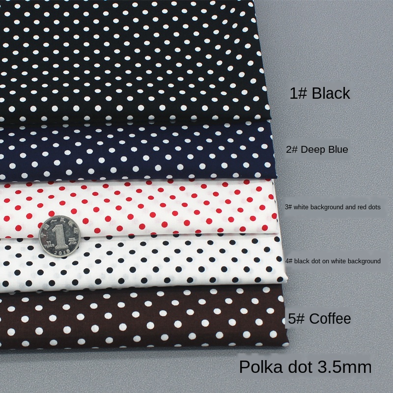 Wide 58" 100% Cotton Plain Poplin Printed Fabric Scarf Dress Shirt Material By the Half-Yard Dot