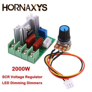 AC 220V SCR Voltage Regulator LED Dimming Dimmers 2000W High Power Motor Speed Controller Governor Module W/ Potentiometer