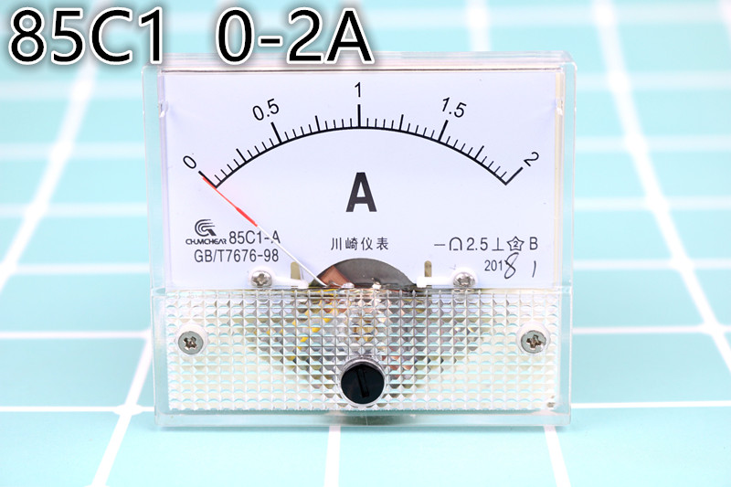 85C1 DC 0-2A Analog Panel AMP Current Meter Ammeter Gauge