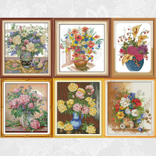 Needlework, Vase Series Counted DIY Cross Stitch kits 11CT 14CT Painting Crafts Home Decor Gift Art Factory Wholesale