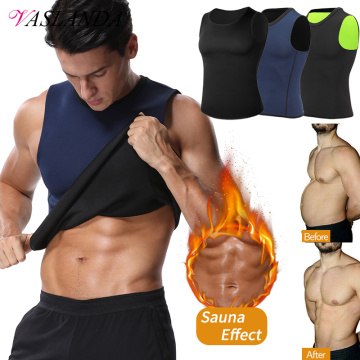 Men Compression Shirt Slimming Body Shaper Waist Trainer Vest Workout Tank Tops Neoprene Sauna Suit Weight Loss Sweat Undershirt
