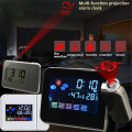LED Alarm Projection Clock Thermometer Hygrometer Wireless Weather Station Digital Watch Snooze Desk Table Project Radio Clock