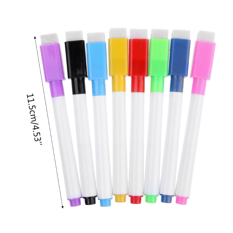 8 Colors 1 Set Magnetic Whiteboard Pen Erasable Marker Office School Supplies 1014