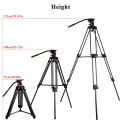 miliboo MTT601A Aluminum Heavy Duty Fluid Head Camera Tripod for Camcorder/DSLR Stand Professional Video Tripod