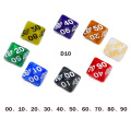 8 Pcs 10-sides D10 00 10 20 30 40 50 60 70 80 90 Ten Sided Pearl Gemmed Dice For Funny RPG Table Board Gambling Games Dices