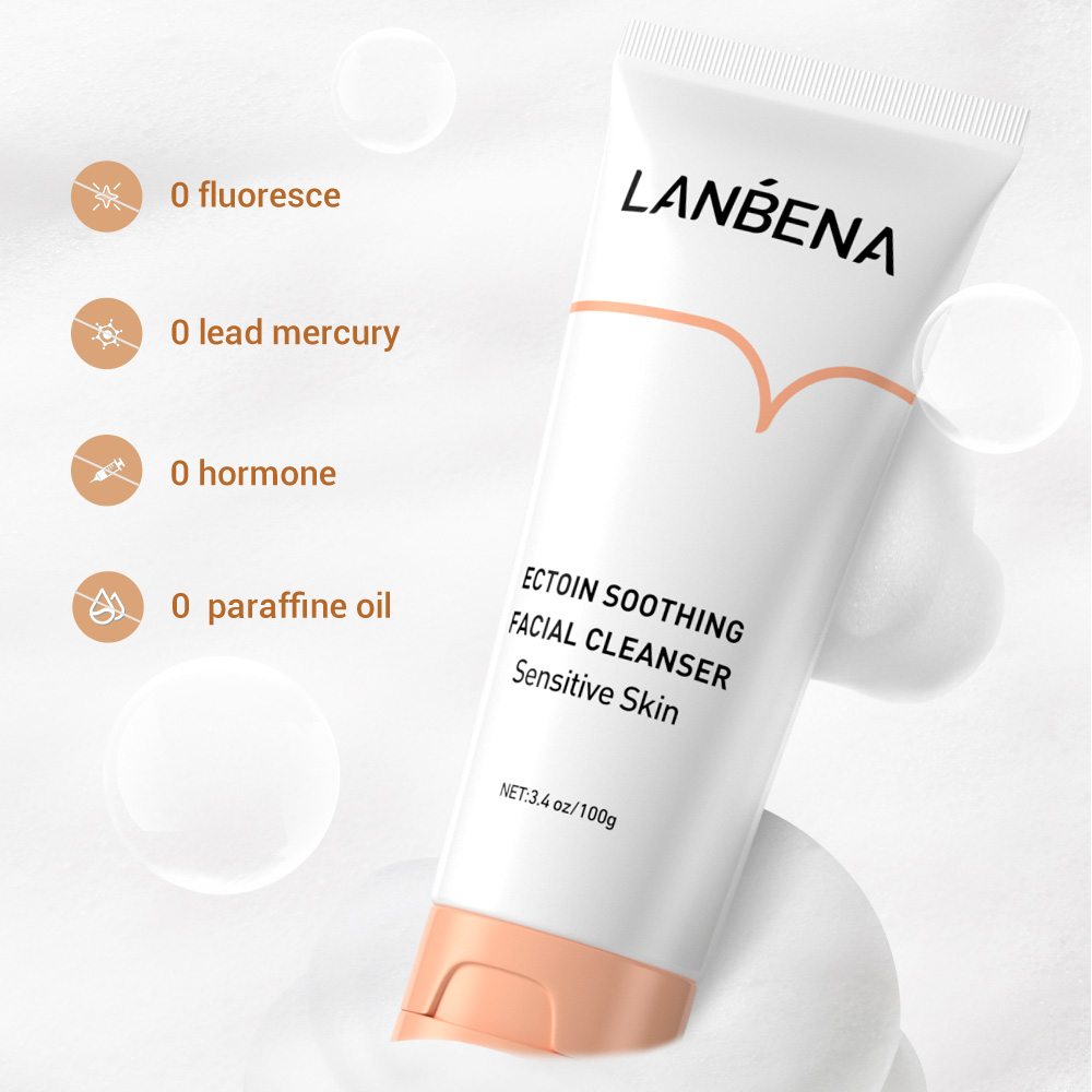 LANBENA Facial Cleanser Anti-Allergic Ectoin Nourishing Cleansing Foam Soothing Sensitive Skin Nourish Moisturize Care Cleanser