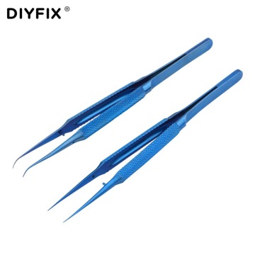 DIYFIX Precision Titanium Alloy Tweezers Fly Line Fingerprint Forceps Clips for Electronic Components Copper Wire Picking Tools