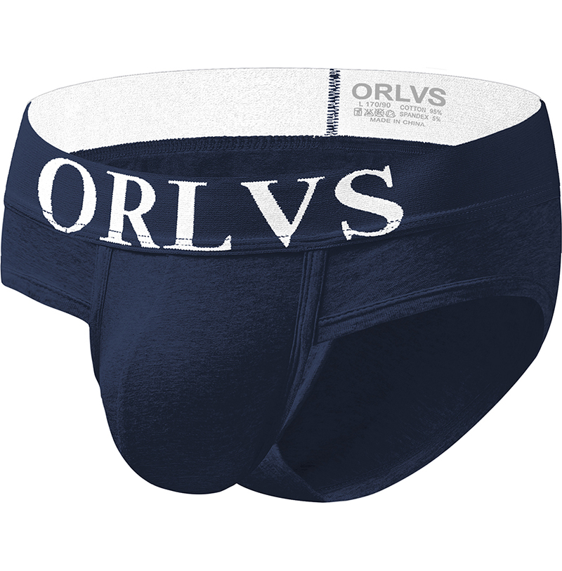 ORLVS sexy men undrewear briefs gay mens bikini brief men cotton stripe slip 3D pouch underwear 6 colors solid OR127