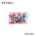 BTFBES Square Shape Austrian Crystal Beads 4mm 100pcs AB Transparent Quadrate Loose Bead for Jewelry Bracelet DIY Handmad Making
