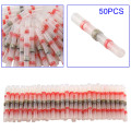 50 PCS Heat Shrink Insulated Waterproof Solder Electrical Butt Splice Sleeve Butt Connectors Wire Terminals Kit Set WWO