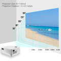 Portable Home Theater LED Projector 1080P Supported 6500 Lux Home Video Movie Projector 140 Inch Display Built-in Speaker