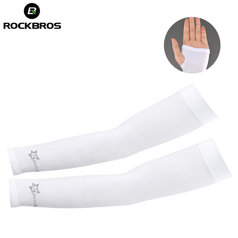 ROCKBROS Ice Fabric Running Arm Warmers UV Protect Arm Sleeves Cycling Run Fishing UV Sun Protection man Nylon Cool Arm Sleeves