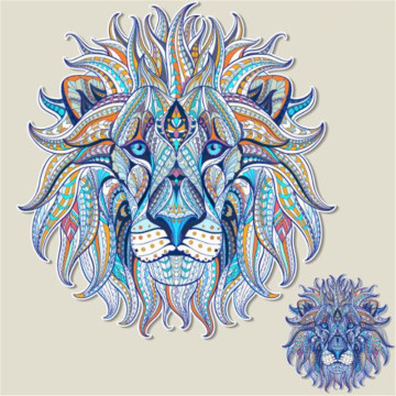 Street Icon Women Men Clothes 245mm Color lion head Iron on transfer Printing Patches for clothing T-shirt Patch Diy 3D Stickers