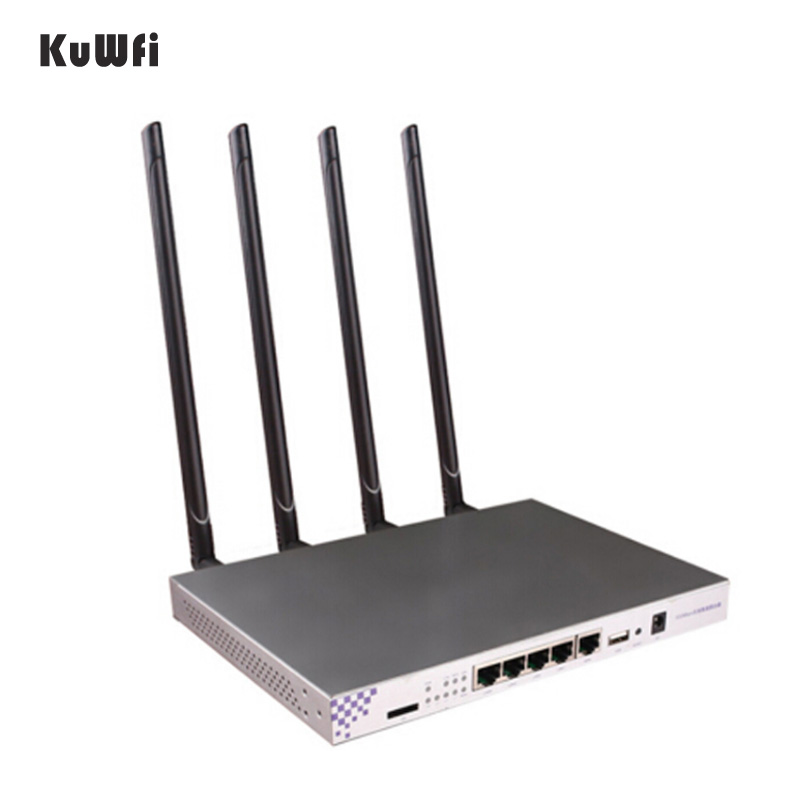 KuWFi OpenWrt 1200Mbps Long Range Wireless AP 1W High Power Wireless Router 2.4G 5.8G Dual Band Wifi Router 4*7dBi Antennas
