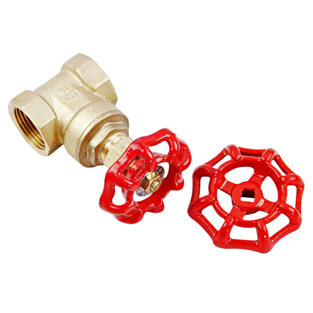 6*6 Cast Iron Valve Handle Gate Valve Ball Valve Hand Wheel Shutoff Value Decorative Water Pipe Fittings 50g (Red)